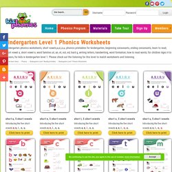 Kindergarten Level 1 Phonics Worksheets « KizPhonics
