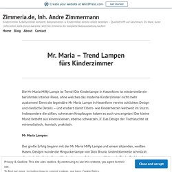 Mr. Maria – Trend Lampen fürs Kinderzimmer – Zimmeria.de, Inh. Andre Zimmermann