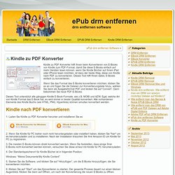 Kindle zu PDF Konverter - ePub drm entfernen