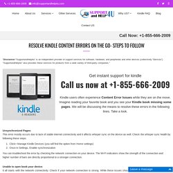 Kindle Book Missing Pages or Content Errors Issues