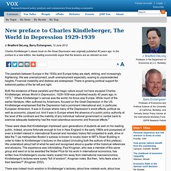 New preface to Charles Kindleberger, The World in Depression 1929-1939