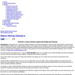 Kinect Motion Capture Tutorial