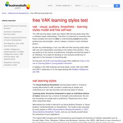Free VAK visual auditory kinesthetic learning styles test questionnaire