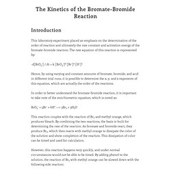 The Kinetics of the Bromate-Bromide Reaction