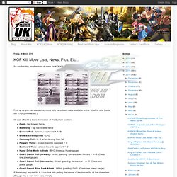 KOF XIII Move Lists, News, Pics, Etc...