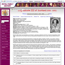 King Malcolm III of Scotland