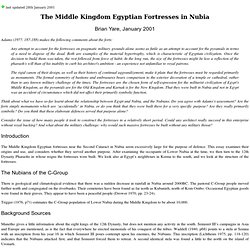 The Middle Kingdom Egyptian Fortresses in Nubia