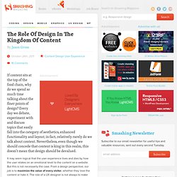 The Role Of Design In The Kingdom Of Content - Smashing UX Design