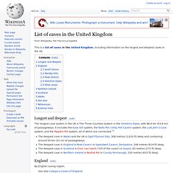 List of caves in the United Kingdom