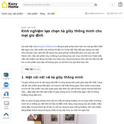 Kinh nghiệm lựa chọn tủ giày thông minh cho mọi gia đình