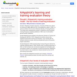 donald kirkpatrick's learning evaluation theory - a training and learning measurement, evaluations and assessments model