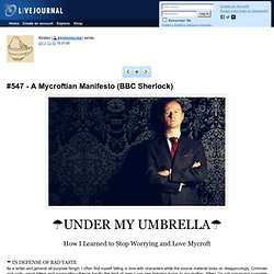 A Mycroftian Manifesto (BBC Sherlock)