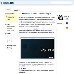 Introduction to Blend: Animation - Page 1