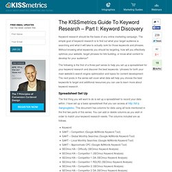 The KISSmetrics Guide To Keyword Research - Part I: Keyword Discovery