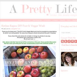 A Pretty Life in the Suburbs: Kitchen Kapers: DIY Fruit & Veggie Wash