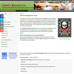 Kitchen Management Tools - Chef's Resources