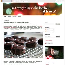 raspberry glazed baked chocolate donuts