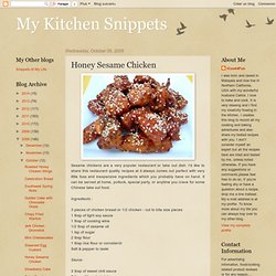 Honey Sesame Chicken