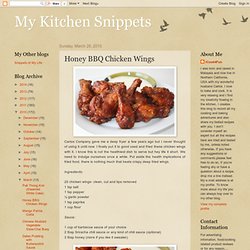 Honey BBQ Chicken Wings