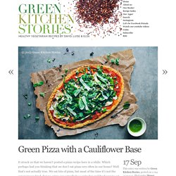 Green Pizza with a Cauliflower Base