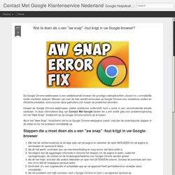 Hoe Aw, Snap! Crash-fout in Google Chrome?