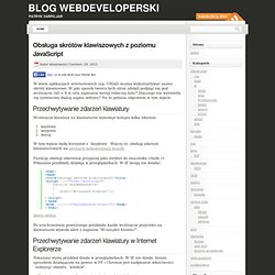 Obsługa skrótów klawiszowych z poziomu JavaScript « Blog webdeveloperski