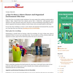 KleenPro, LLC: 3 Tips To Have A More Cleaner And Organized Environment This Year