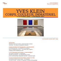 Yves Klein : corps, couleur, immatériel