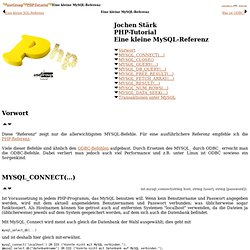 Eine kleine MySQL-Referenz (PHP-Tutorial)