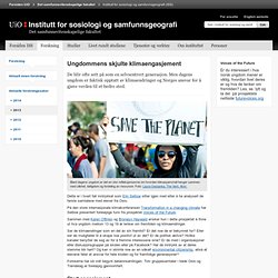 Ungdommens skjulte klimaengasjement - Institutt for sosiologi og samfunnsgeografi (ISS)