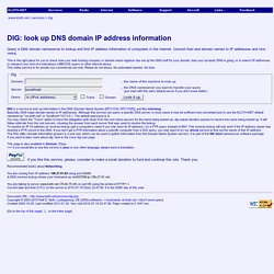 DIG - DNS lookup - find IP address