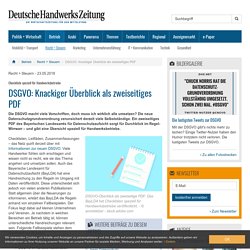 DSGVO: Knackiger Überblick als zweiseitiges PDF - dhz.net