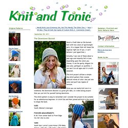 knit and tonic: The Downtown Bonnet