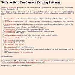 Knitting conversions