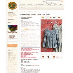 Free Knitting Pattern 60618AD Cable Luxe Tunic