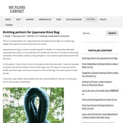 Knitting pattern for Japanese Knot Bag