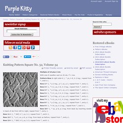 Knitting Pattern Square No. 52, Volume 34