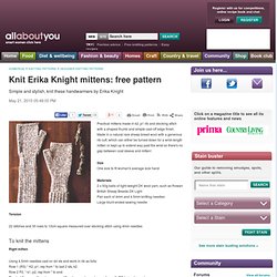 Knit Erika Knight mittens free pattern