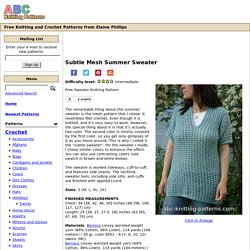 ABC Knitting Patterns - Subtle Mesh Summer Sweater