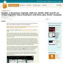 KsigDo. A Knockout, SignalR, ASP.net, MVVM, MVC and EF all mixed together into a multiuser real time sync To Do" example