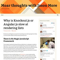 Why is Knockout.js or Angular.js slow at rendering lists