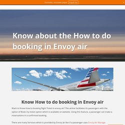 Know about the How to do booking in Envoy air