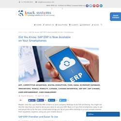 Did You Know: SAP ERP is Now Available on Your Smartphones