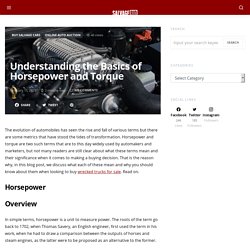 Know the basics of Horsepower and Torque