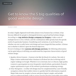 Get to know the 5 big qualities of good website design