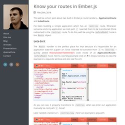 Know your routes in Ember.js - ugisozols.com