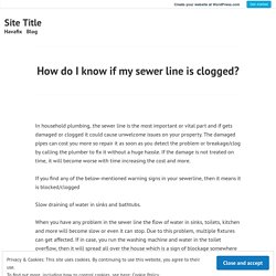 How do I know if my sewer line is clogged? – Site Title
