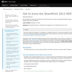 Get to know the SharePoint 2013 REST service