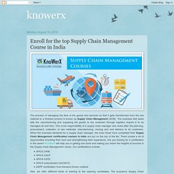 knowerx: Enroll for the top Supply Chain Management Course in India