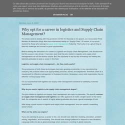knowerx: Why opt for a career in logistics and Supply Chain Management?
